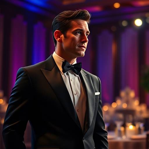 A stylish tuxedo for a formal event.