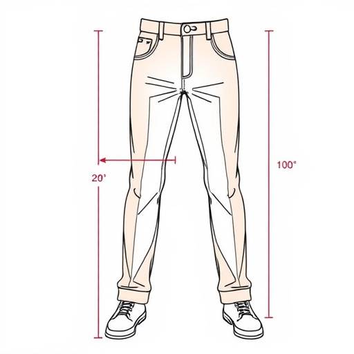 Diagram illustrating outseam measurement for trousers