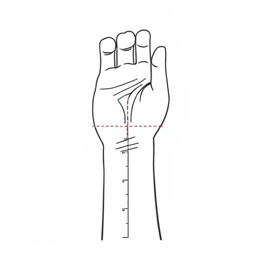 Diagram illustrating wrist circumference measurement